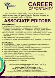 Vacancy: Associate Editors